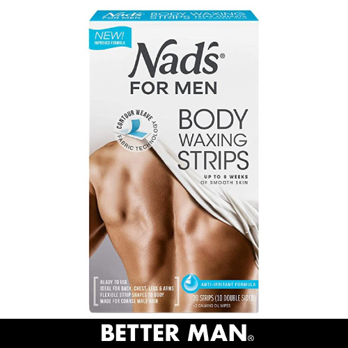 Hair Removal Body Waxing Strips for Men by Nads BETTER MAN